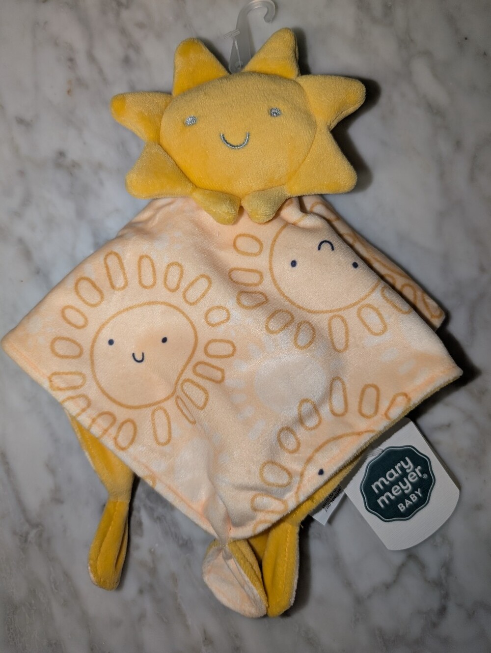 🆕 Mary Meyer Baby Sun Lovey Soft Yellow Baby Security Blanket Comfort Plush Toy